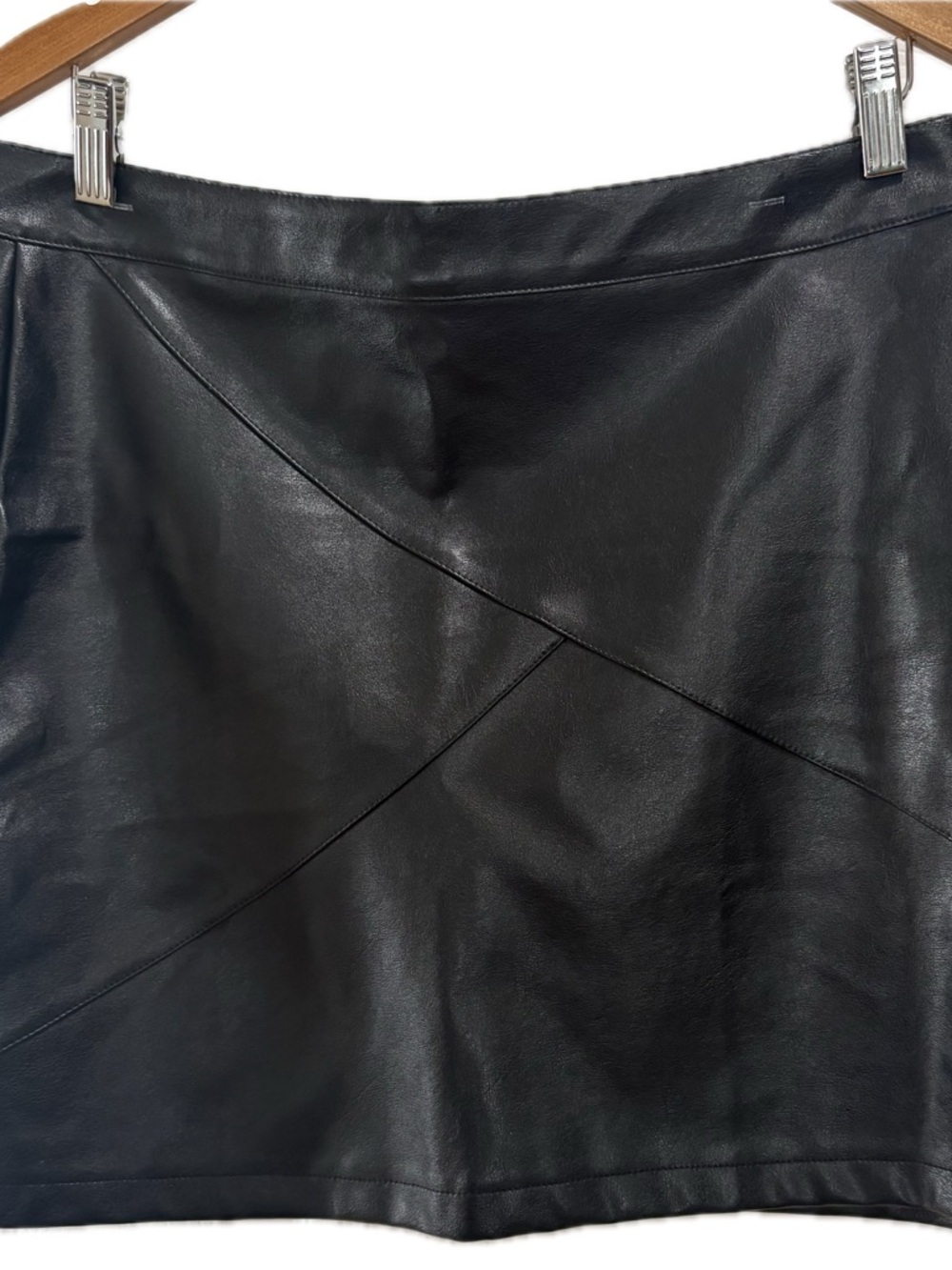 Black Faux Leather Mini Skirt